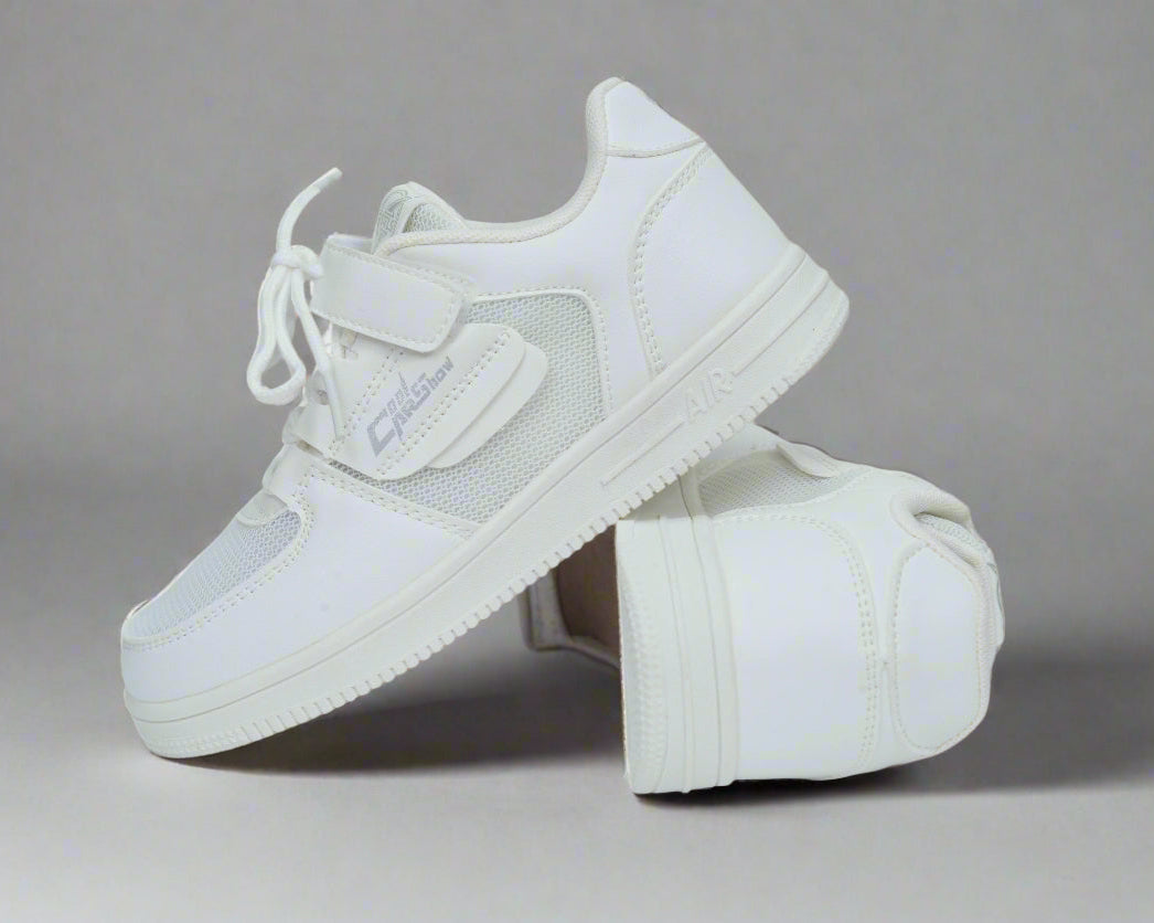 Cloud Pop Sport Shoes – Unisex All-White Velcro Sport Shoes