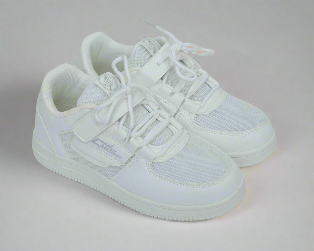 Cloud Pop Sport Shoes – Unisex All-White Velcro Sport Shoes