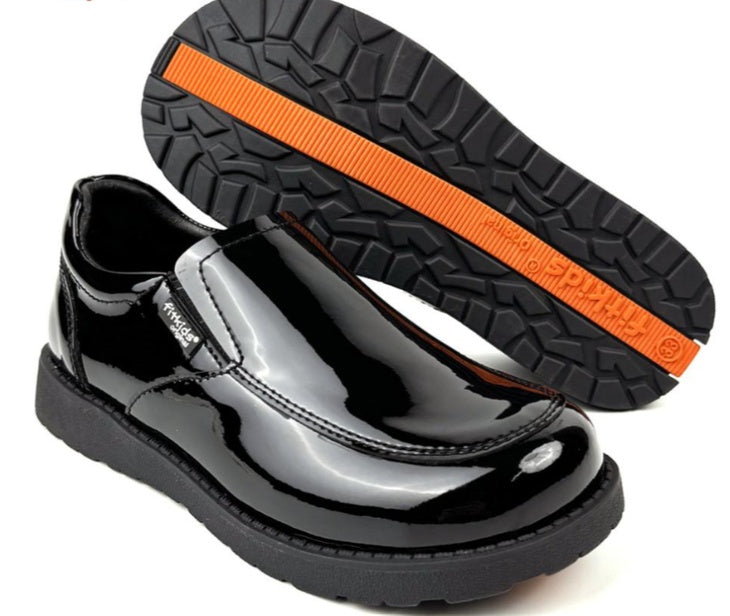 Smart Loafer – Boys’ Black School Shoe (Wet Look)